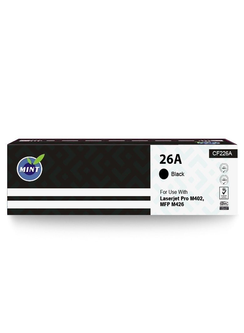 Mint Mint LaserJet Toner 26A-CF226A Compatible with LaserJet Pro M402n, M402d, M402dn, MFP M426dw, MFP M426fdn, MFP M426fdw - Image 1
