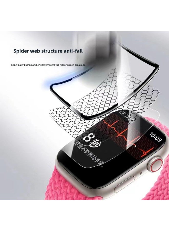Applicable To Apple Watch S9/8/7 Film PMMA Composite Film Film Artifact Apple Watch ]-Color:HD-PMMA Composite Film 1 Pack (film 1 Artifact Bracket Scratch Card Packaging Box)-Dimensions:Apple S10-46mm Style