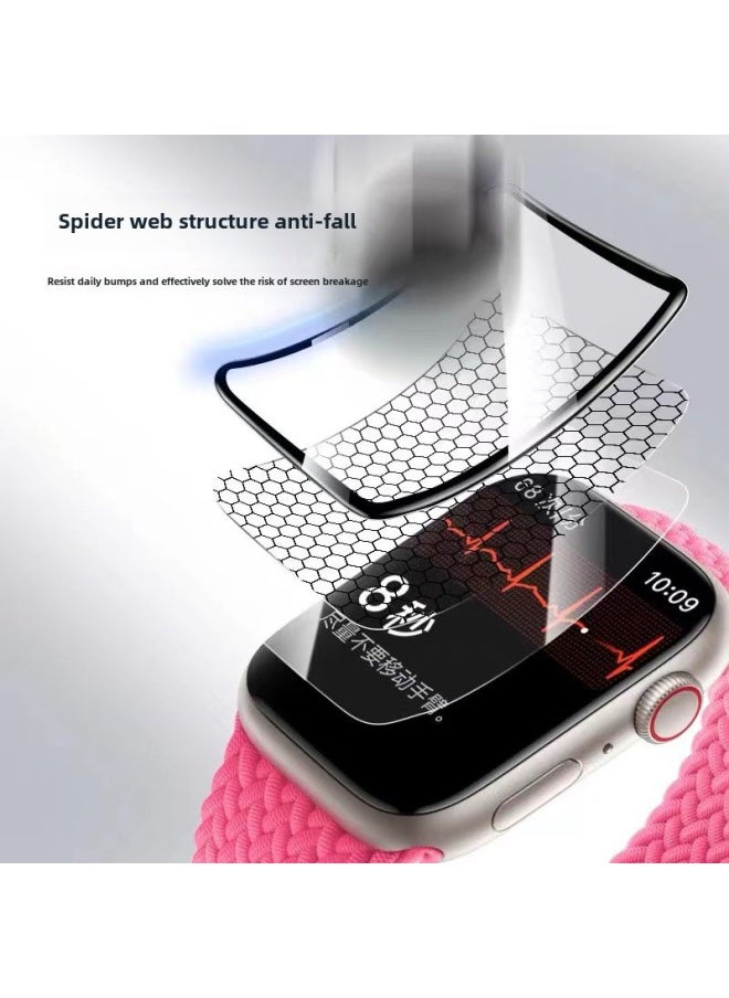 Generic - Applicable To Apple Watch S9/8/7 Film PMMA Composite Film Film Artifact Apple Watch ]-Color:HD-PMMA Composite Film 1 Pack (film 1 Artifact Bracket Scratch Card Packaging Box)-Dimensions:Apple S10-46mm Style - Image 1