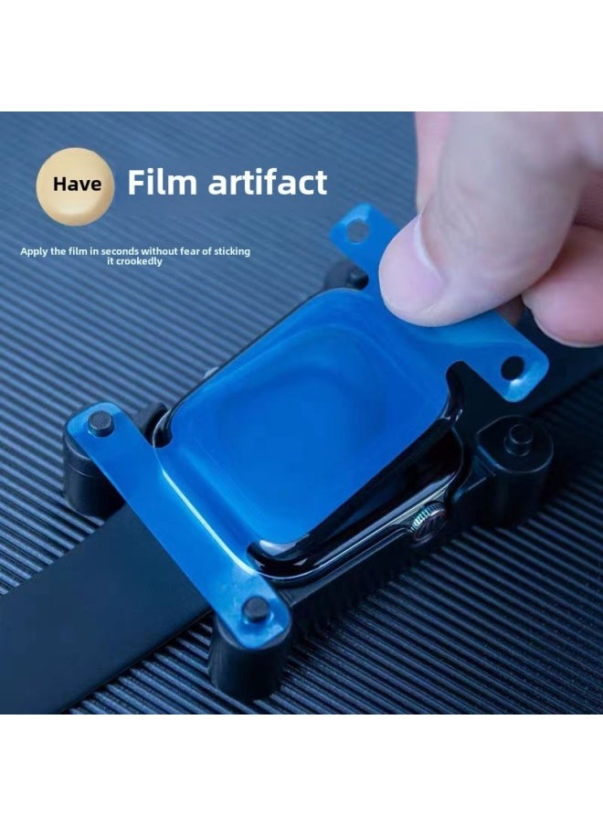 Generic - Applicable To Apple Watch S9/8/7 Film PMMA Composite Film Film Artifact Apple Watch ]-Color:HD-PMMA Composite Film 1 Pack (film 1 Artifact Bracket Scratch Card Packaging Box)-Dimensions:Apple S10-46mm Style - Image 1