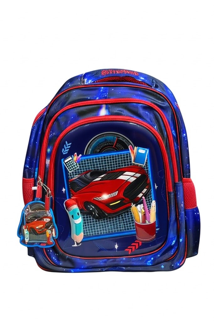 President President School Backpack, Sports Car Design, 35 x 25 x 12 cm,  3 Compartments, Water Repellent Polyester - Image 1
