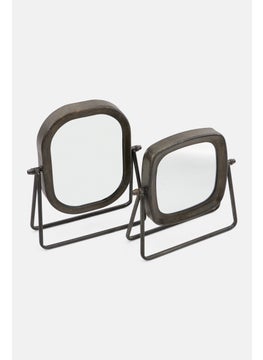 DEMDACO 2 Set Metal Frame Tabletop Mirror, Black  - Image 2