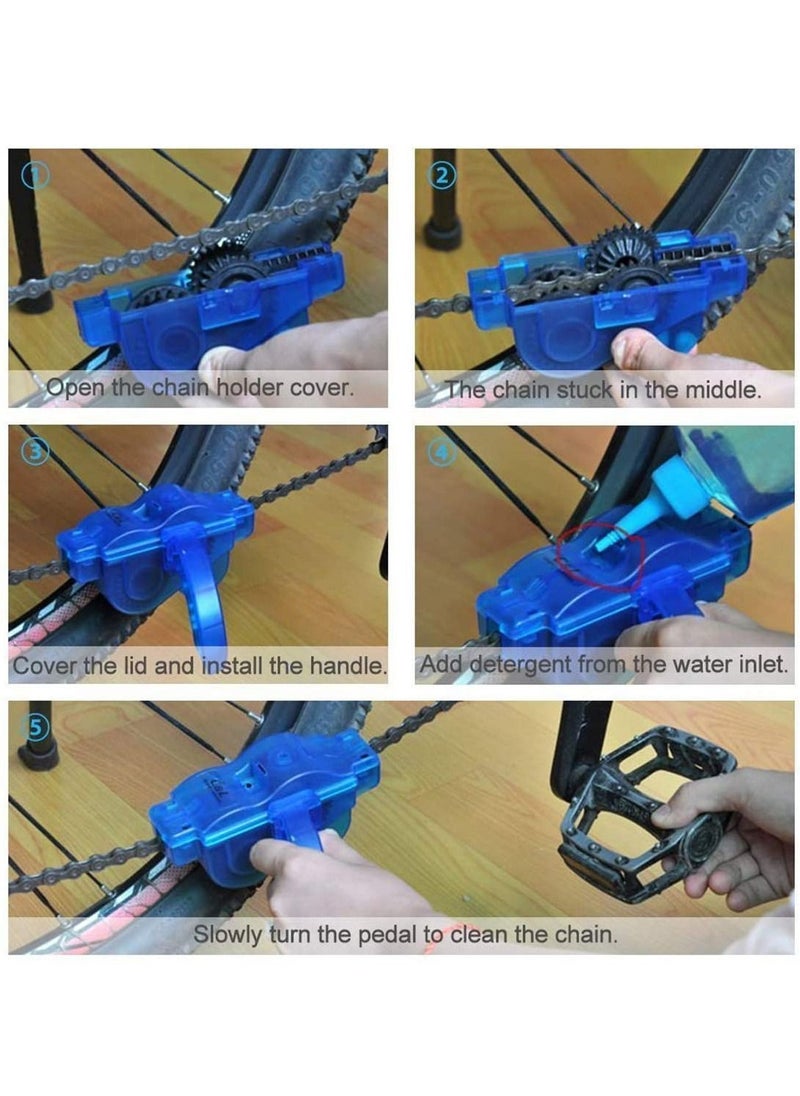 SYOSI Bike Chain Cleaner Kit Wash Tool Portable Bicycle Cyclone Chain Gear Machine Cleaner WasherSet for Road Bikes Bicycle Cycling Mountain Bike Bicycle Chain  - Image 2