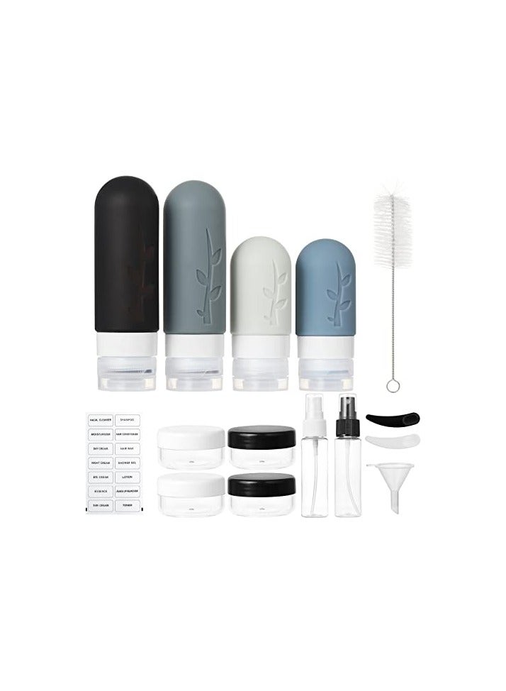 Generic 18pack Travel Bottles for Toiletries,TSA Approved Silicone Travel Containers jar for Toiletries,Leak Proof Refillable Liqus Shampoo And Conditioner Travel Essentials toiletry Bottles  - Image 2