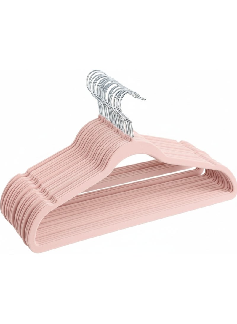 Red Dot Gift®10-Pack Pink Non-Slip Velvet Hangers 42cm With 360 Degree Rotatable Hook - Durable & Slim - Non Slip Hangers for Coat Hangers - Pant Hangers - Image 1