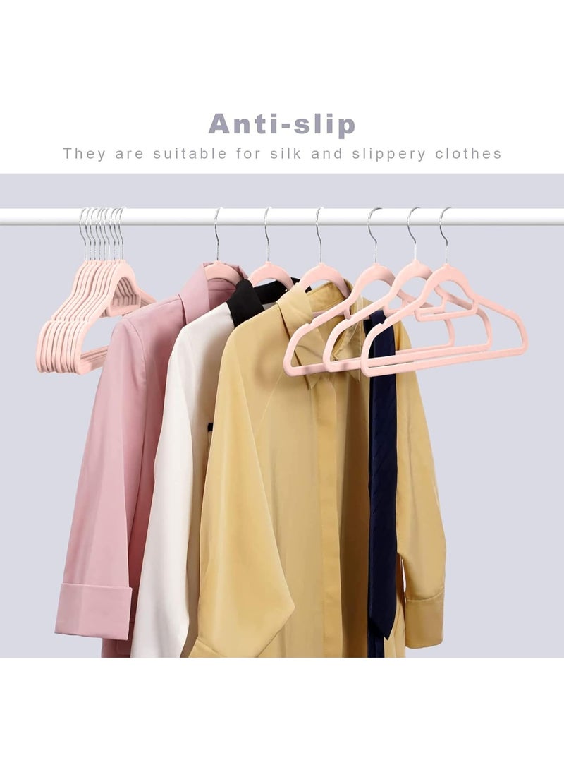 Red Dot Gift®10-Pack Pink Non-Slip Velvet Hangers 42cm With 360 Degree Rotatable Hook - Durable & Slim - Non Slip Hangers for Coat Hangers - Pant Hangers - Image 3
