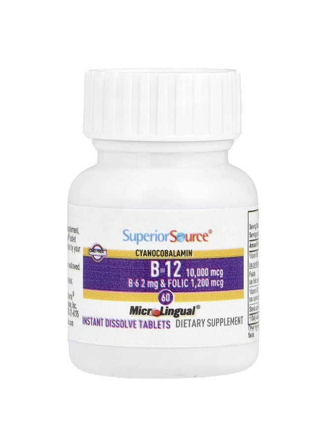 Superior Source Superior Source, B-12, B-6 & Folic Acid, Extra Strength, 60 MicroLingual® Instant Dissolve Tablets  - Image 3