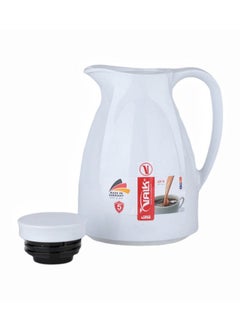 Valk Vacuum Flask With Double Wall Glass 600 Ml  Wide Mouth With Anti-Leakage Cap Double Walled Travel Mug  White Color  - Image 2