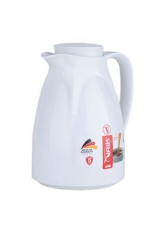 Valk Vacuum Flask With Double Wall Glass 600 Ml  Wide Mouth With Anti-Leakage Cap Double Walled Travel Mug  White Color  - Image 3