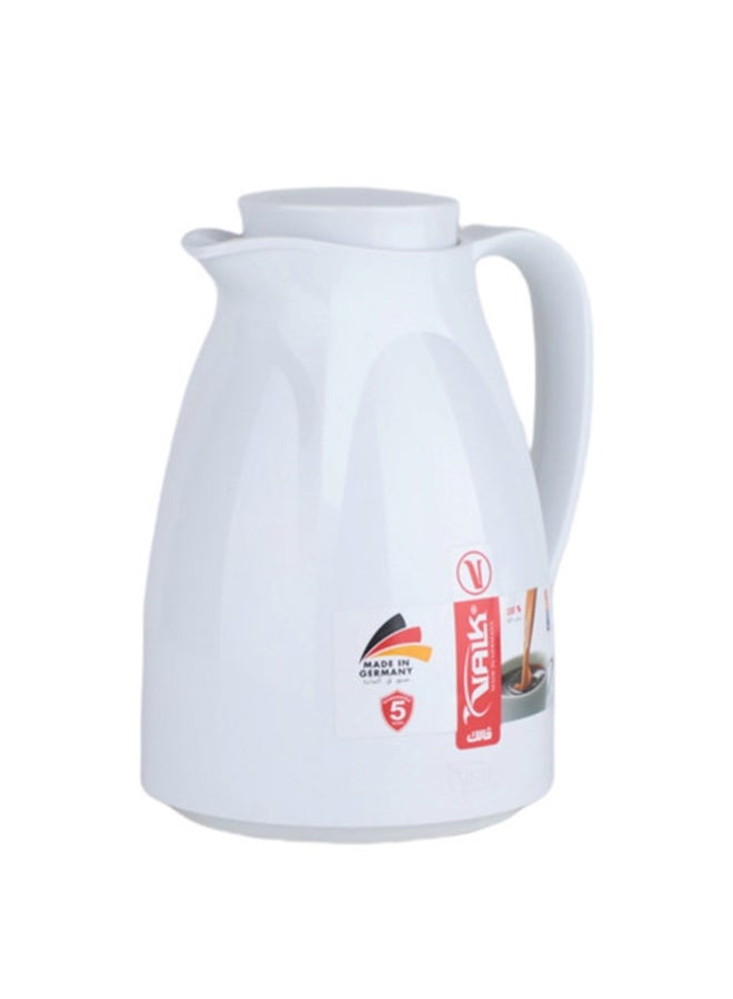 Valk Vacuum Flask With Double Wall Glass 600 Ml  Wide Mouth With Anti-Leakage Cap Double Walled Travel Mug  White Color - Image 3