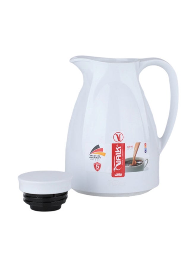 Valk Vacuum Flask With Double Wall Glass 600 Ml  Wide Mouth With Anti-Leakage Cap Double Walled Travel Mug  White Color - Image 4