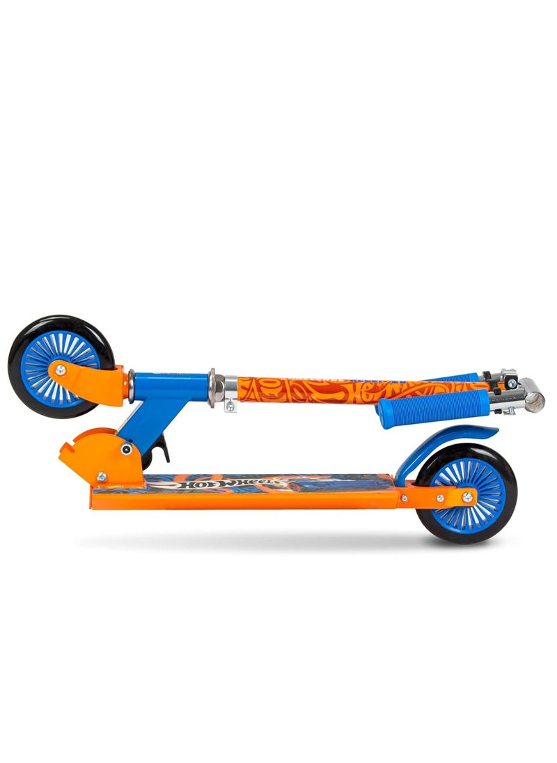 Hot Wheels Scooter 2-Wheel| Children 120mm Kids Scooters for Ages 3, 4, 5 & 6| Adjustable Handlebars| Foldable Kick | Advanced Technology Increased Control Stability