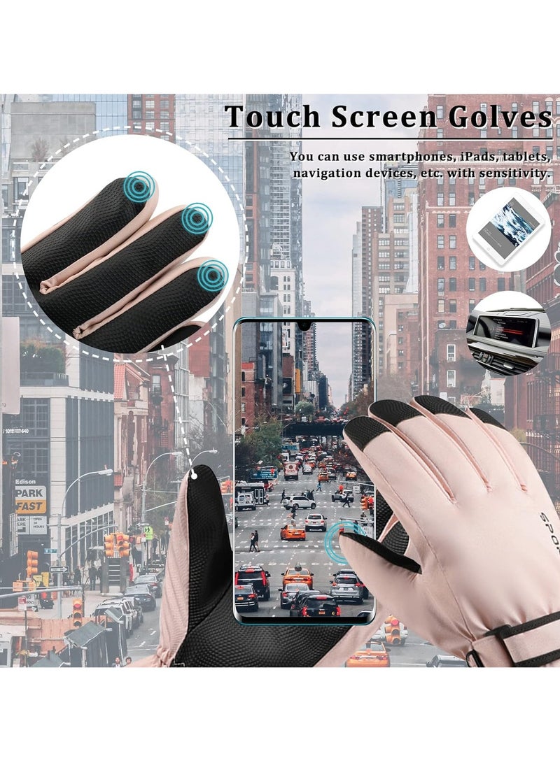SYOSI Winter Ski Gloves for Women, Warm Waterproof Touchscreen Anti-Slip Snowboard Gloves for Women Bike Riding Skiing Hiking Motorcycle Snowboarding Outdoor Activity - Image 4
