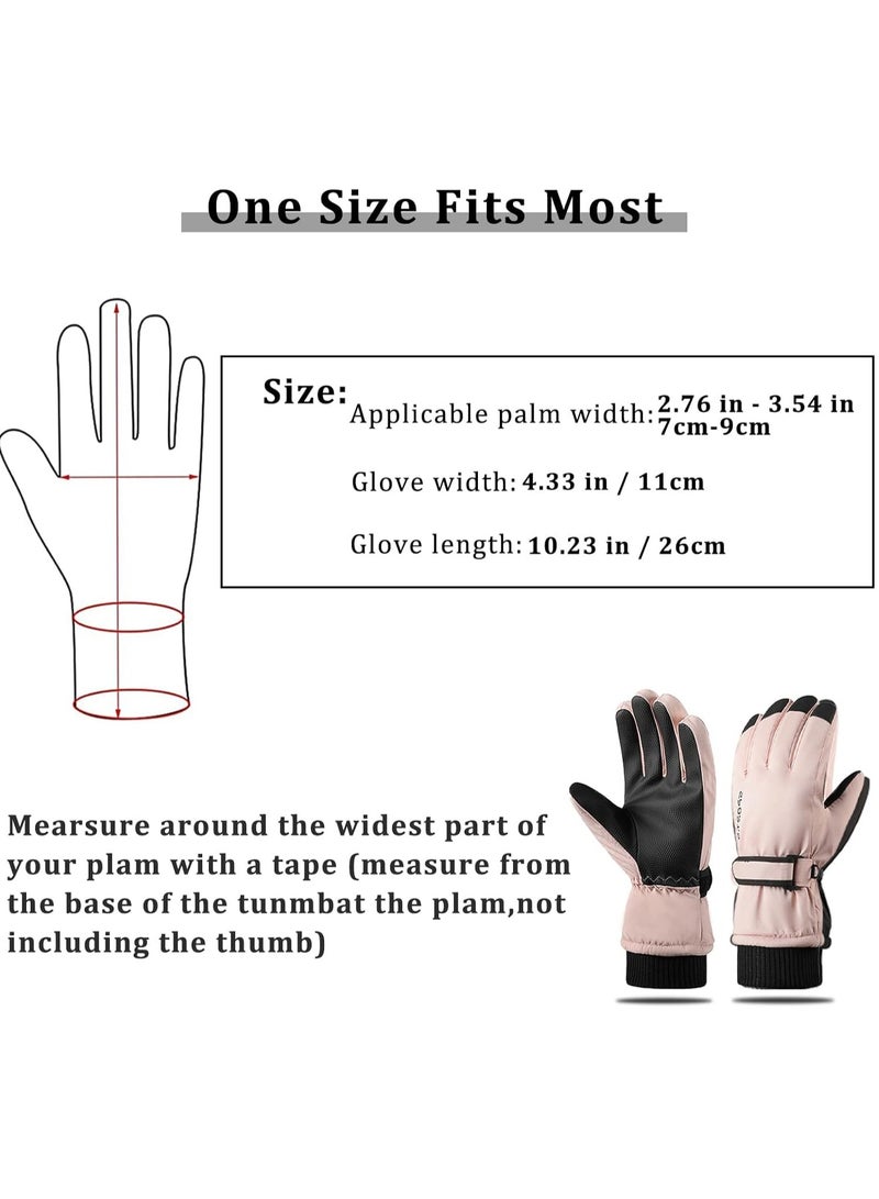 SYOSI Winter Ski Gloves for Women, Warm Waterproof Touchscreen Anti-Slip Snowboard Gloves for Women Bike Riding Skiing Hiking Motorcycle Snowboarding Outdoor Activity - Image 5