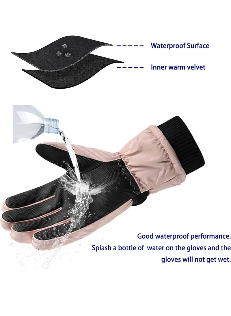 SYOSI Winter Ski Gloves for Women, Warm Waterproof Touchscreen Anti-Slip Snowboard Gloves for Women Bike Riding Skiing Hiking Motorcycle Snowboarding Outdoor Activity - Image 3
