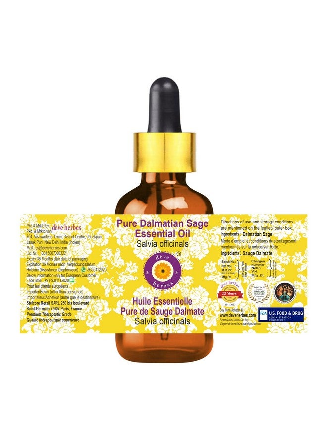 Deve Herbes Dalmatian Sage Essential Oil (Salvia officinals) with Glass Dropper Pure | Non-Sticky | Non-greasy | Lightweight | Men & Women | All Skin Types | Steam Distilled 15ml - Image 3