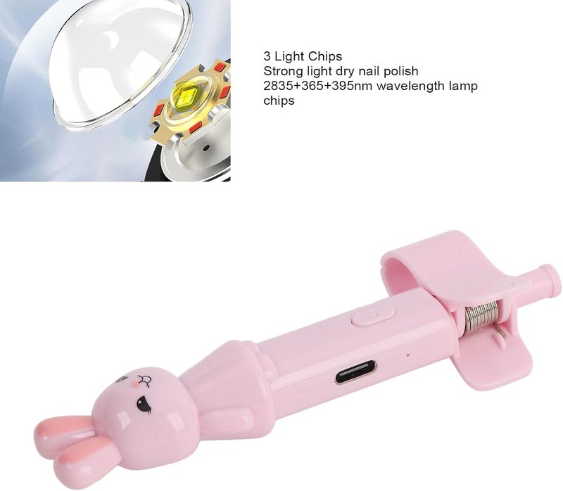 Wearable Hand Held Nail, Rechargeable LED Nail Lamp, Cute 10S Fast Curing Pen for Nails, Portable ABS Material with Type C Charging for Home and Travel Use - Image 1