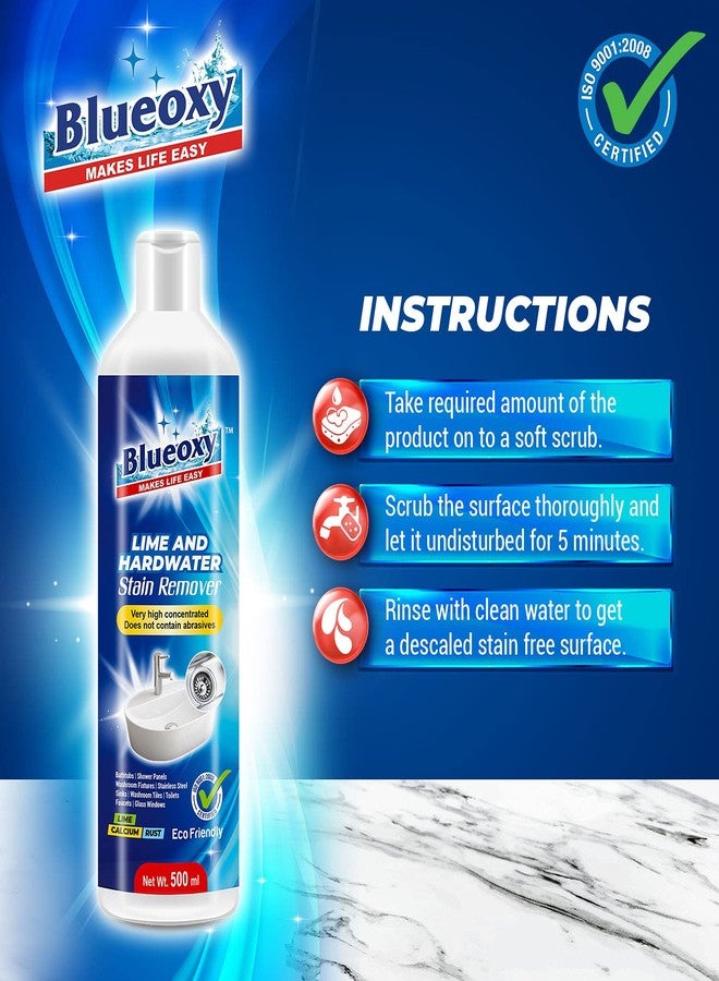 Blueoxy Super Concentrated Lime & Hard stain Remover liquid - 500 ml + Blueoxy Dish Wash Gel with the Power of Lemon & Ginger - 500ml (Combo pack) - Image 4
