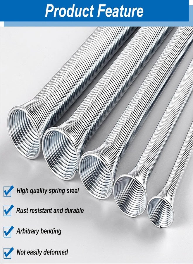 Tnisesm Spring Tube Bender Set 1/4'', 3/8'', 1/2'', 5/8'' and 3/4'' for Copper, Aluminum and Thin Wall Steel Tubing 13.7'' / 350mm Length - Image 3