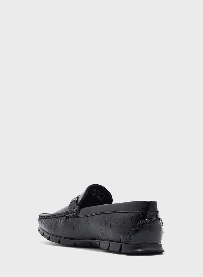 Robert Wood Croc Embossed Loafers