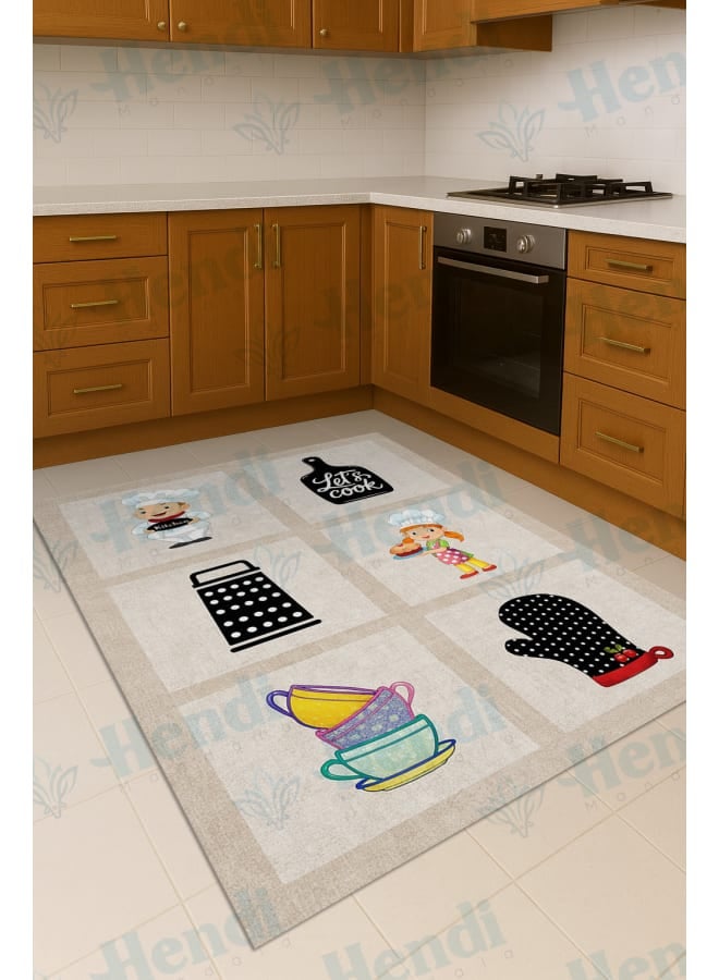 Hendi Mandala Anti-Slip Printed Kitchen Floor Rug, Soft Velvet Face, Multiple Sizes Availbale For Ultimate Comfort and Style - Image 1
