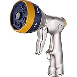 Fanhao FANHAO Garden Hose Nozzle Heavy Duty, 100% Metal Spray Nozzle High Pressure Water Hose Nozzle with 7 Patterns for  - Image 1