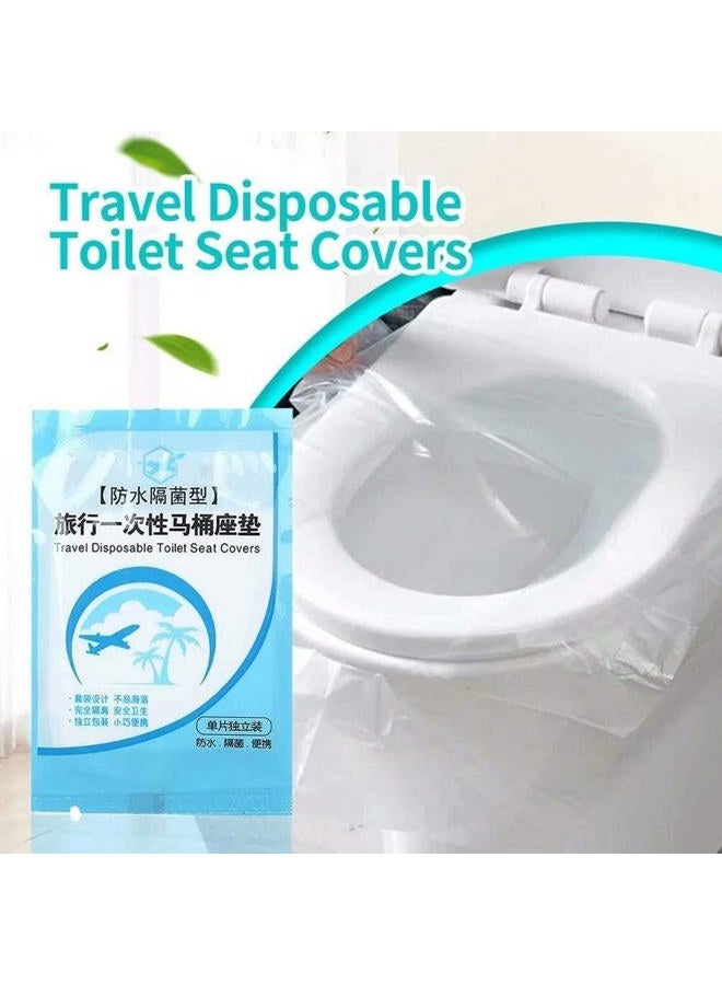 EGV 50 Pieces Disposable Plastic Toilet Seat Cover Waterproof, WC Cushion Toilet Cushion for Baby Pregnant Mom, Independent Packaging Suitable for Travel - Image 3