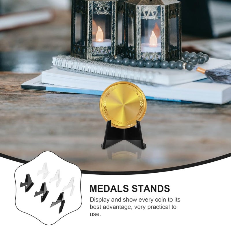 6Pcs Medium Coin Display Stands Sturdy Storage Riser Shelf for Home Office Desk - Image 4