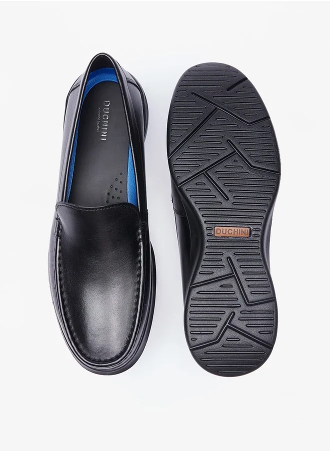 DUCHINI Men's Solid Slip-On Moccasins