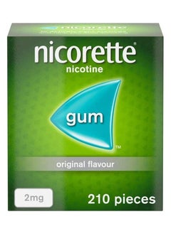 nicorette Gum 2 mg Original Favour Fast Craving Relief 210 Pieces Stop Smoking Aid  - Image 1