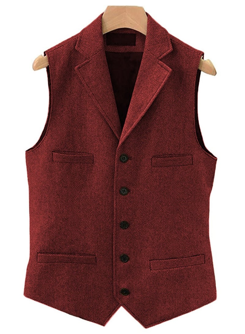 KUYING New Fashionable Herringbone Patterned Suit Vest  - Image 1