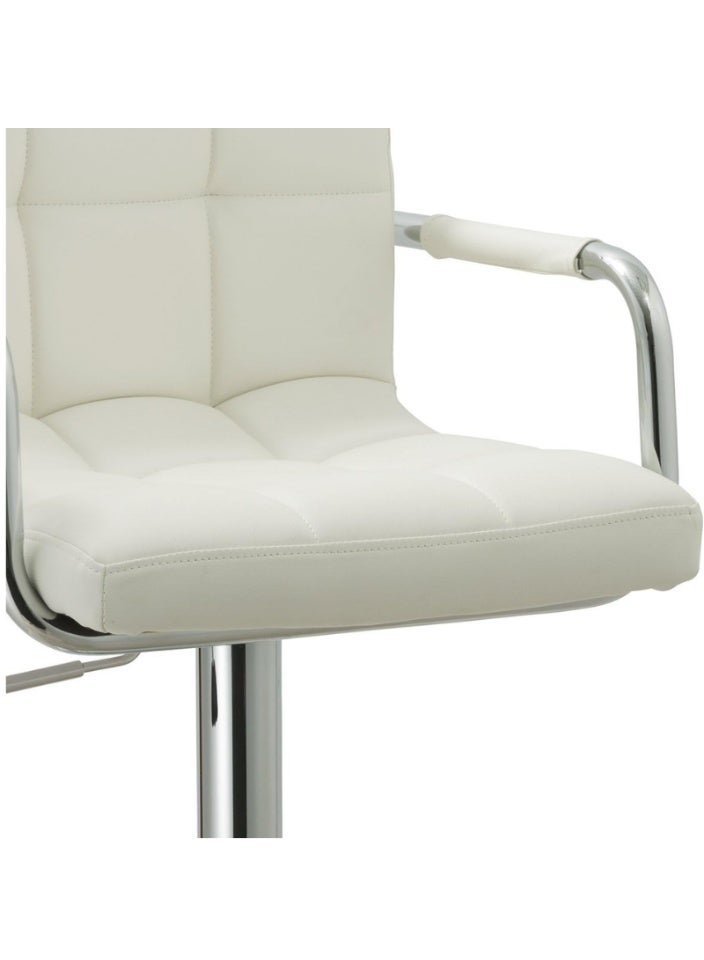 سمارت هوم كرسي بار دوّار مرتفع للمطبخ والمقهى - مقعد بتصميم عصري فاخر مع مسند ظهر ومقعد مبطن قابل لتعديل الارتفاع – كرسي طاولة بار وكاونتر للمطابخ والمطاعم والمقاهي - Image 5