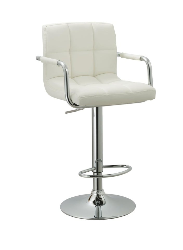 سمارت هوم كرسي بار دوّار مرتفع للمطبخ والمقهى - مقعد بتصميم عصري فاخر مع مسند ظهر ومقعد مبطن قابل لتعديل الارتفاع – كرسي طاولة بار وكاونتر للمطابخ والمطاعم والمقاهي - Image 1