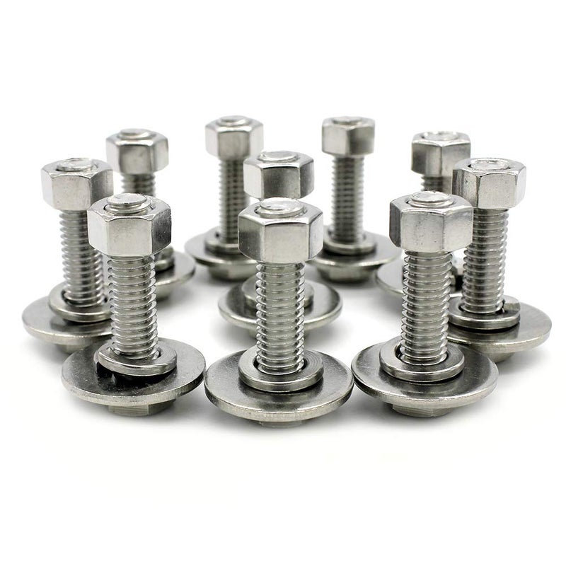 Fullerkreg (10 Sets) 1/4-20x1-1/4 Stainless Steel Hex Head Screws Bolts, Nuts, Flat & Lock Washers, 18-8 (304) S/S, Fully Threaded by Bolt - Image 1