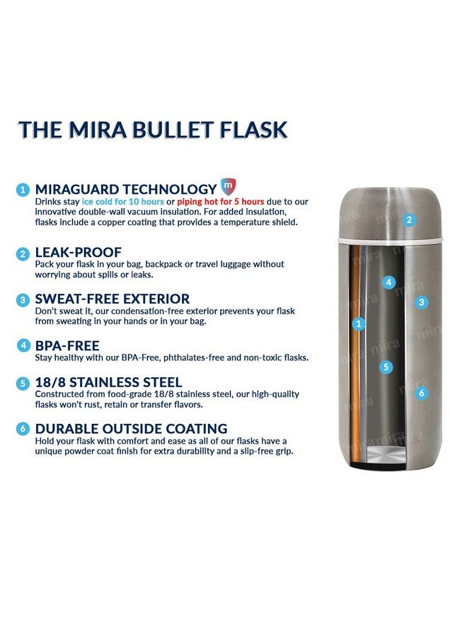 ميرا قارورة حرارية صغيرة معزولة من ميرا، سعة ٧ أونصات | زجاجة ماء معزولة بالتفريغ للأطفال | مقاومة للتسرب والانسكاب | إيريس - Image 5