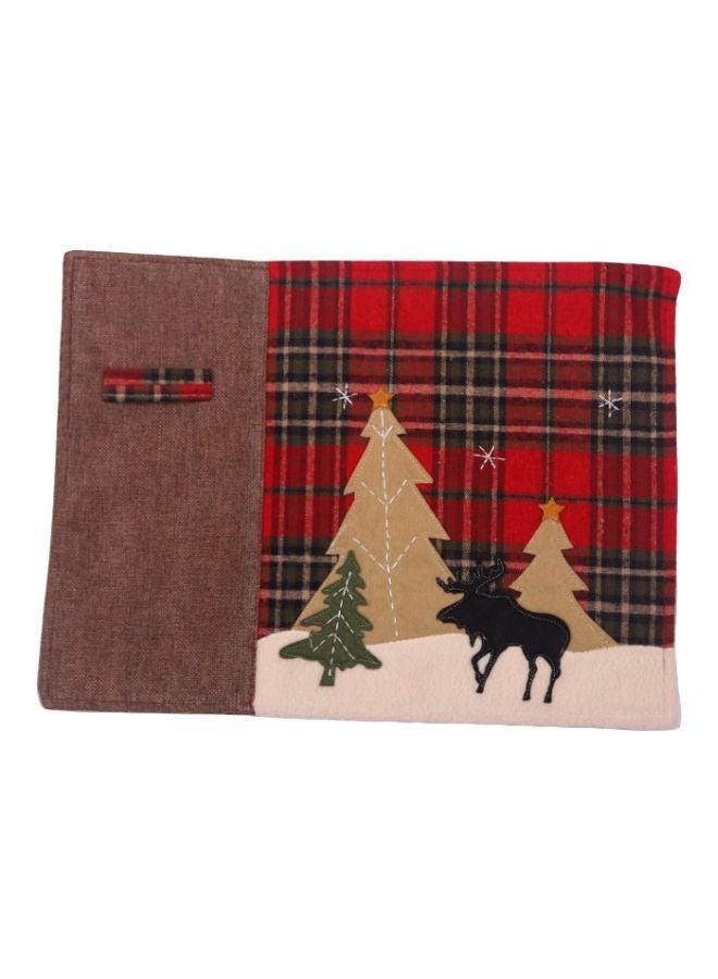 NIBEMINENT Plaid Printed Table Mat Red/Black/Beige 44x33cm - Image 1