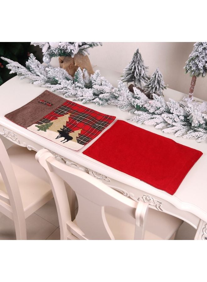 NIBEMINENT Plaid Printed Table Mat Red/Black/Beige 44x33cm - Image 2