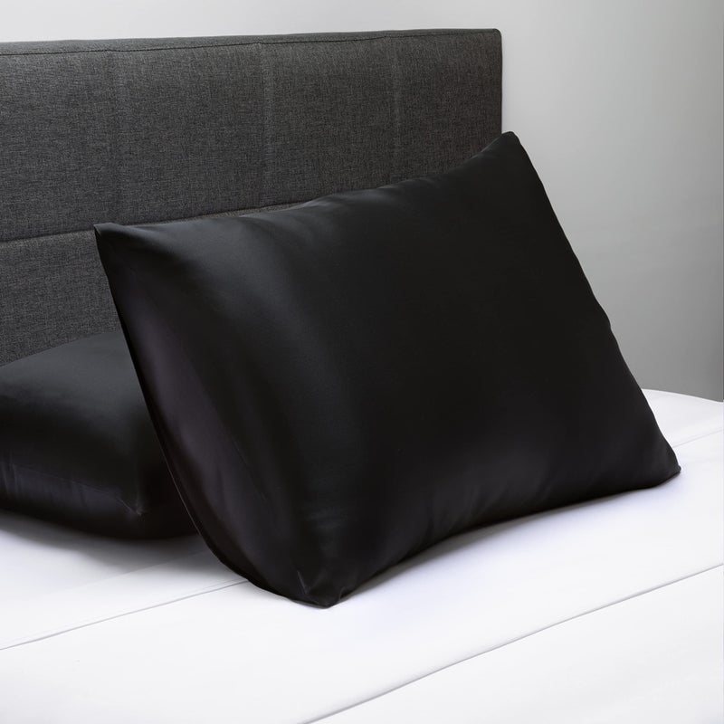 Fishers Finery 19mm 100% Pure Mulberry Silk Pillowcase  Good Housekeeping Quality Tested (Black  K) - Image 3