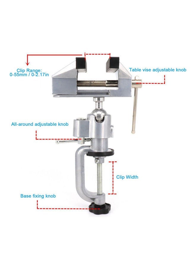 NIBEMINENT Aluminium Alloy Table Vise Clamp Silver  - Image 2