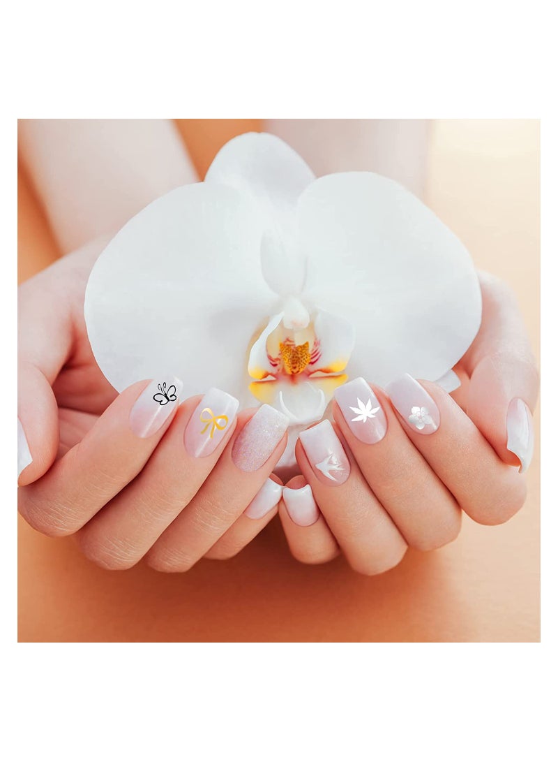 Nail Art Pen 4 Pieces Nail Polish Pens Portable Nail Art Pens Fine Tip Nail Painting Drawing Nail Graffiti Pen Quick Dry DIY Flower Abstract Lines Details Nail Art Pens (Gold Silver Black White) - Image 5