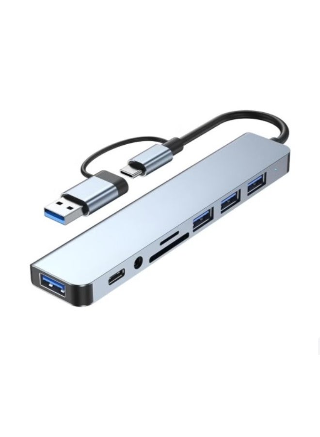 Terabyte 8 in 1 USB C Hub pro Multi Port Adapter, SD/TF Card Reader, Portable USB C Hub for Tablet PCs,Laptops,PS5/PS4,Switches,Flash Drives - Image 1