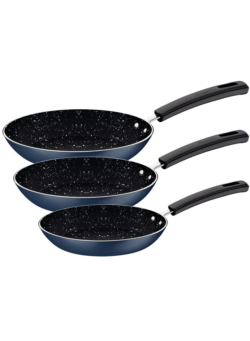 TRAMONTINA Tramontina Since 1911, Made In Brazil - Turim aluminum frying pan set with interior and exterior Starflon Max nonstick coating, blue, 3 pieces 27899494 - Image 1