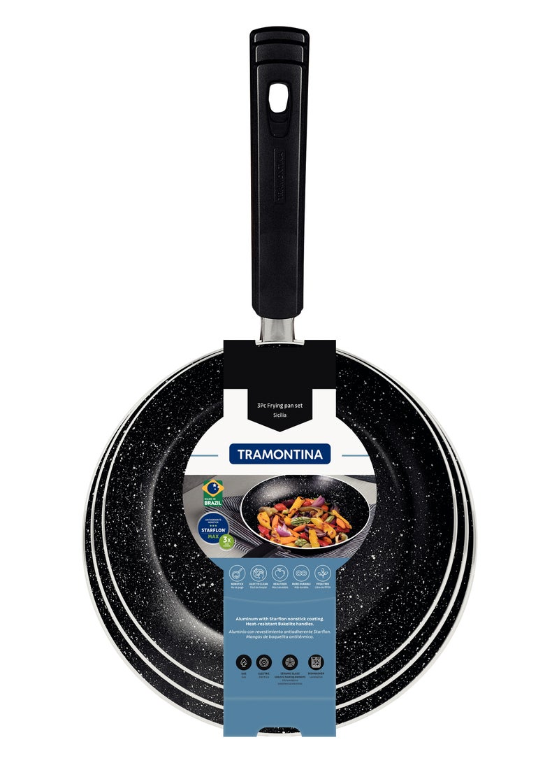 TRAMONTINA Tramontina Since 1911, Made In Brazil - Turim aluminum frying pan set with interior and exterior Starflon Max nonstick coating, blue, 3 pieces 27899494 - Image 2