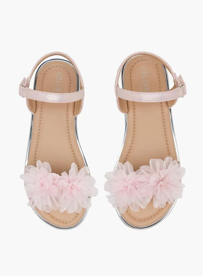 Celeste Girls Hook & Loop Flat Sandals