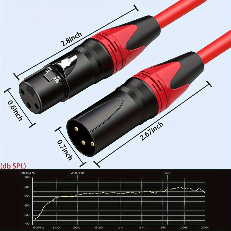 6 Pack 3ft Colored XLR Microphone Cable 3 Pin Balanced for Speaker Mixer Stage - Image 2