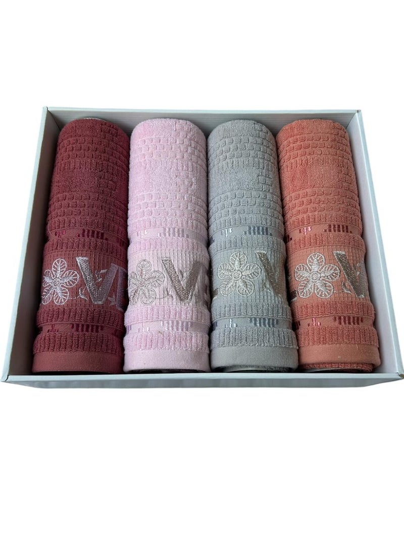 Homex Luxury Bath Towel Set – 4 Pieces, 60×120 cm, Premium Quality with Elegant Design  - Image 2
