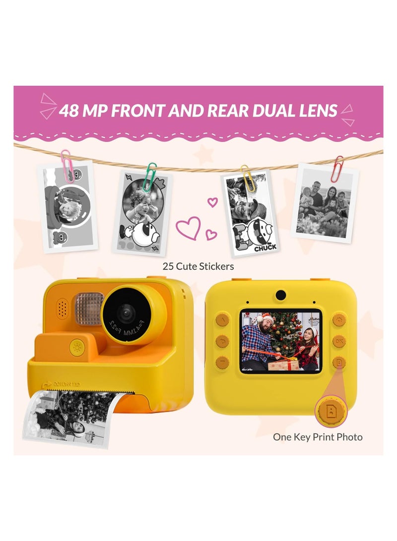 Generic Kids Camera Instant Print, 48MP Digital Camera with Zero Ink, Selfie 1080P Video Camera with 32G TF Card, Toys Gifts for Girls Boys Aged 3-12 for /Birthday/Holiday (Orange) - Image 3