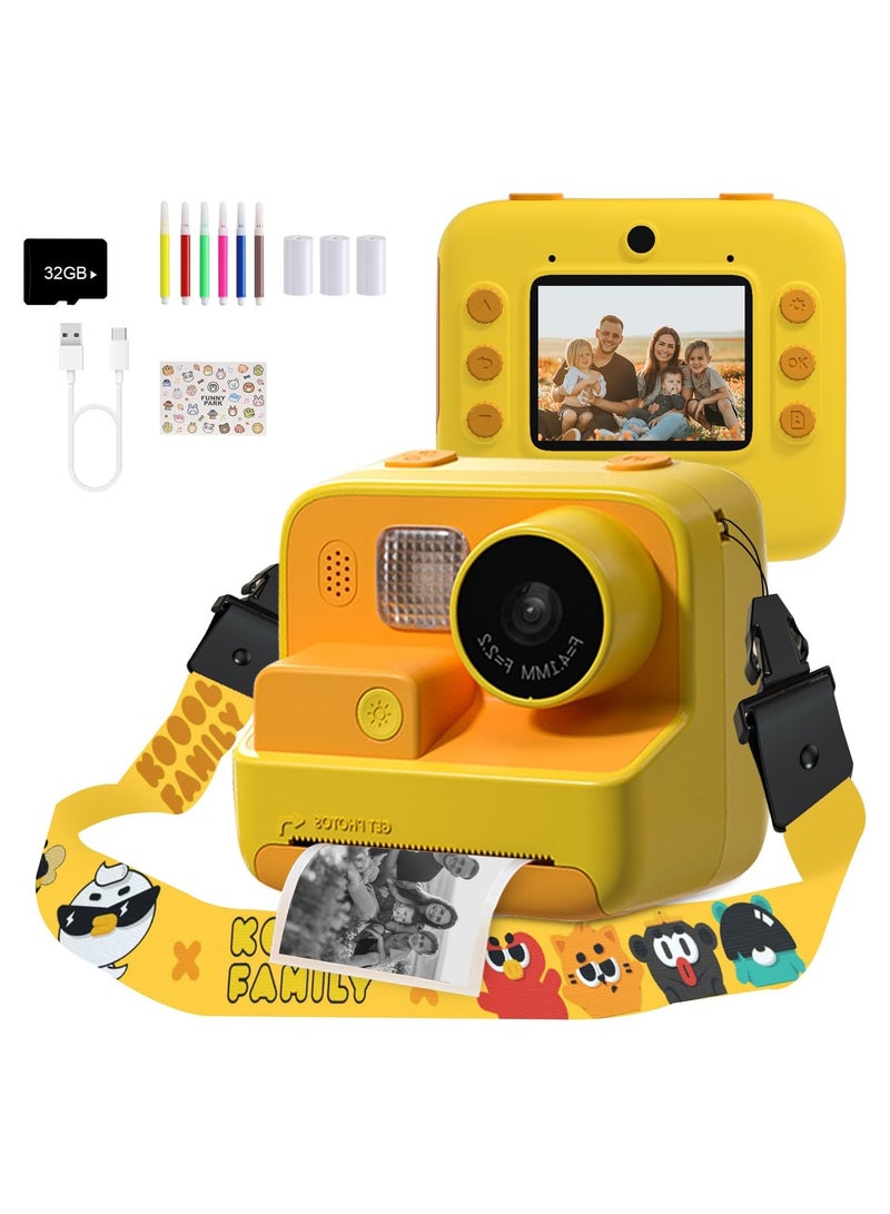 Generic Kids Camera Instant Print, 48MP Digital Camera with Zero Ink, Selfie 1080P Video Camera with 32G TF Card, Toys Gifts for Girls Boys Aged 3-12 for /Birthday/Holiday (Orange) - Image 1