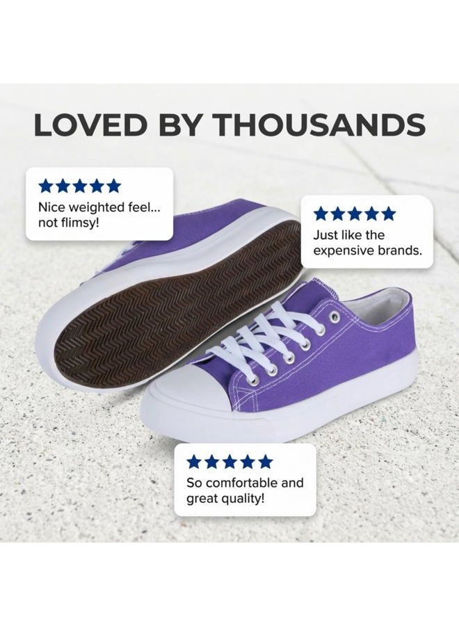 hello basics Sneakers for Women Fashion Sneakers Tennis Shoes Women Sneakers Tenis para Mujeres Womens Canvas Sneakers Women's Sneakers, Purple, 9 Women/9 Men - Image 5