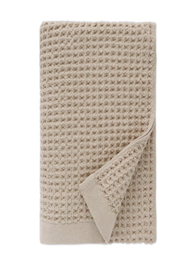 ONSEN Supima Waffle Bath Towel - Quick Dry Lightweight Towel for Bathroom - 100% USA-Grown Cotton, Highly Absorbent & Space-Saving - Oatmeal, 31" x 57" - Image 1